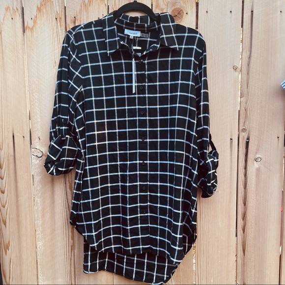 Calvin Klein  Windowpane Boyfriend Tunic - Picture 2 of 8